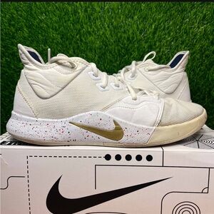 Buy nike pg3 white gold Free Shipping